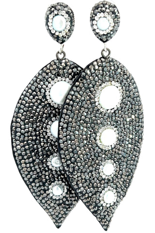 Silver Triple Pearl Statement Earring - Born To Glam