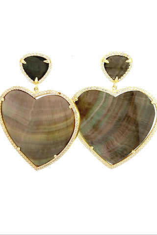 Mother of Pearl Sterling Silver Heart Earring - Born To Glam