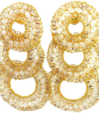 Triple Circle Crystal Statement Earring - Born To Glam