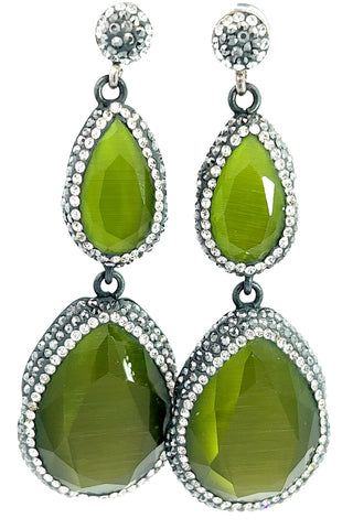Olive Green Tourmaline Sterling Silver Earring - Born To Glam