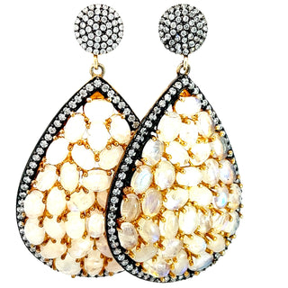 White Mini Quartz Gemstone Sterling Silver Earring - Born To Glam