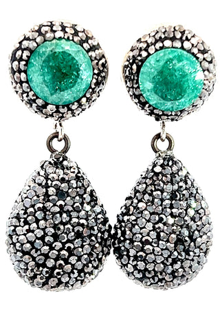 Silver Crystal Gemstone Sterling Silver Earring - Born To Glam