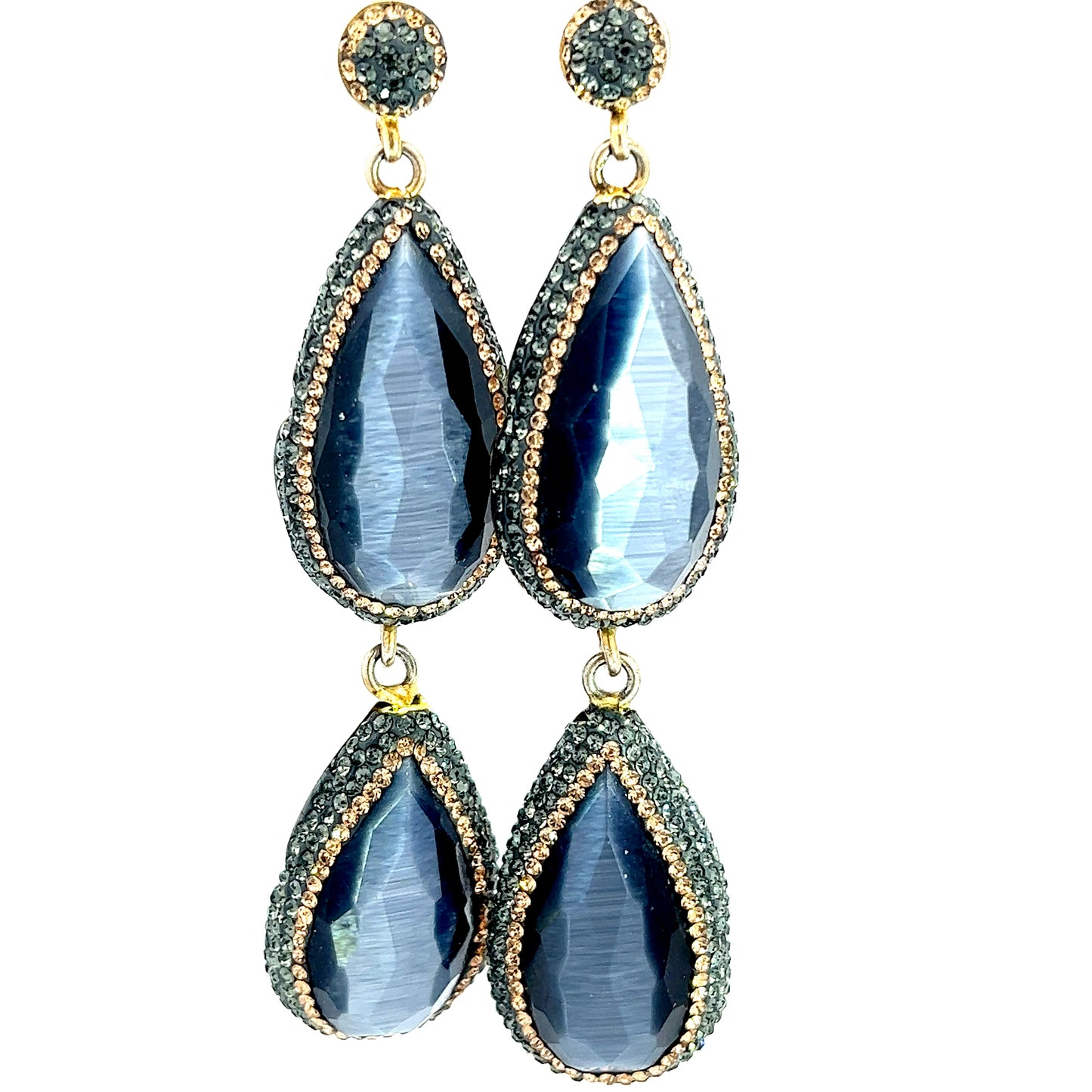 Long Gray Spinel Drop Earring - Born To Glam
