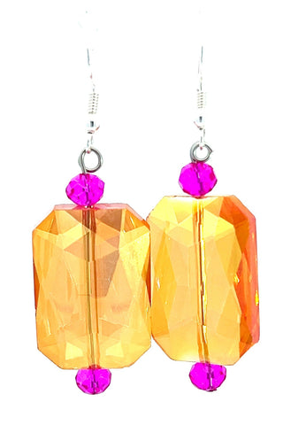 Rectangle Crystal Earrings - Born To Glam
