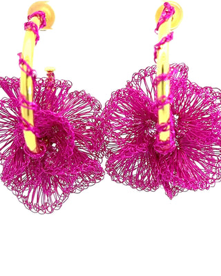 Pink & Gold Ruffle Hoops - Born To Glam
