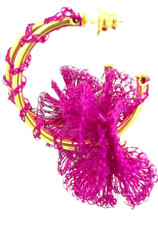Pink & Gold Ruffle Hoops - Born To Glam