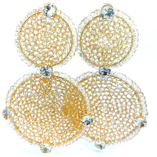 Gold & Crystal Large Statement Earring - Born To Glam