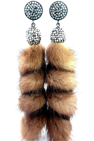 Fur Swirl Crystal Drop Earrings - Born To Glam