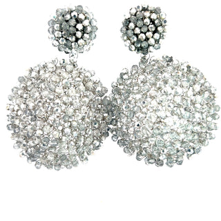 Crystal Sphere Statement Clip On Earring - Born To Glam