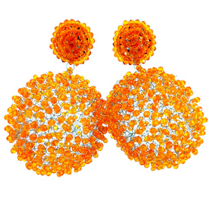 Crystal Sphere Statement Clip On Earring - Born To Glam