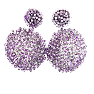 Crystal Sphere Statement Clip On Earring - Born To Glam