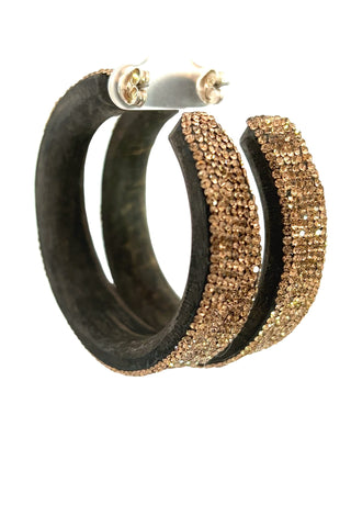 Champagne Crystal Large Hoops - Born To Glam