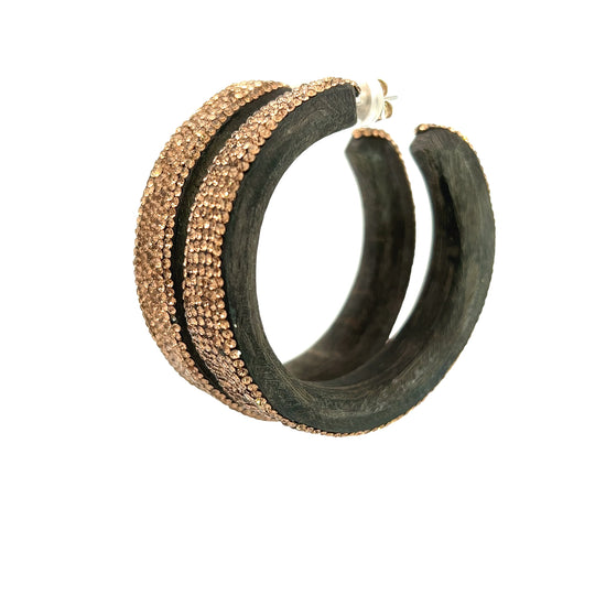 Champagne Crystal Large Hoops - Born To Glam Born To Glam