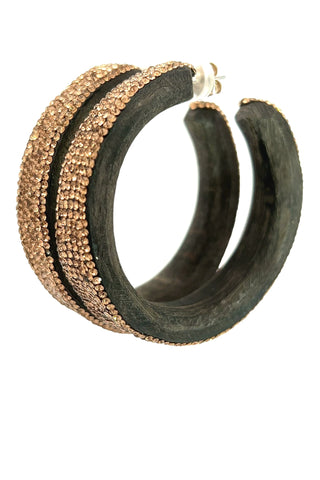 Champagne Crystal Large Hoops - Born To Glam