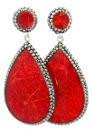 Red Gemstone Crystal Earring - Born To Glam