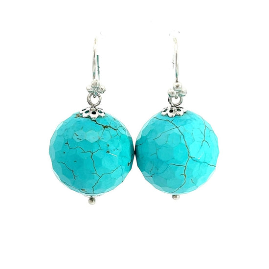 Turquoise Sphere Dangle Earring - Born To Glam