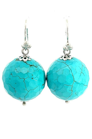 Turquoise Sphere Dangle Earring - Born To Glam