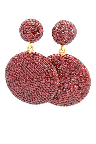 Rust Round Crystal Earring - Born To Glam