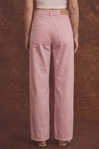 Serafina Pink High Rise Barrel Leg Jeans - view 4