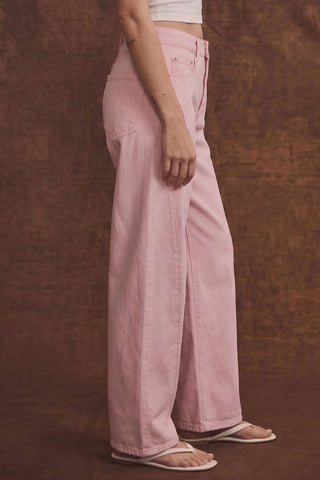Serafina Pink High Rise Barrel Leg Jeans - view 3