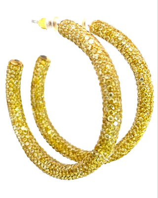 Gold Crystal Sterling Silver Hoops - Born To Glam