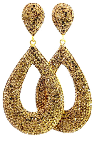 Open Teardrop Crystal 925 Sterling Silver Statement Earrings - Born To Glam