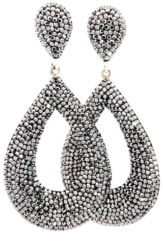 Open Teardrop Crystal 925 Sterling Silver Statement Earrings - Born To Glam