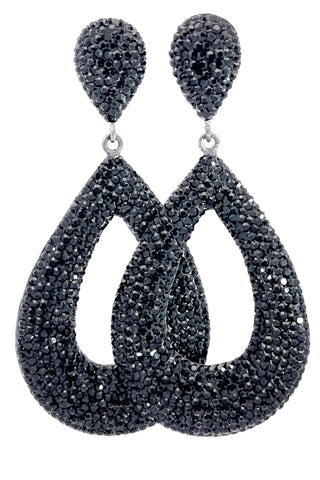 Open Teardrop Crystal 925 Sterling Silver Statement Earrings - Born To Glam