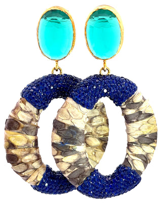 Gray & Blue Crystal Earring - Born To Glam