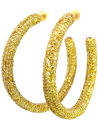 Gold Crystal Sterling Silver Hoops - Born To Glam