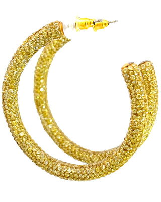Gold Crystal Sterling Silver Hoops - Born To Glam