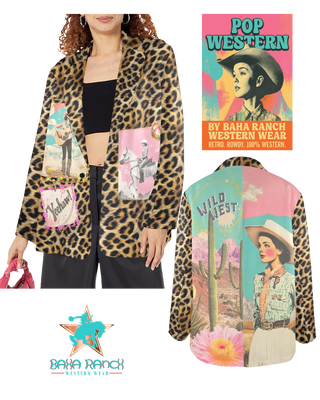 Wild West Leopard Western Blazer - Baha Ranch Western view 11