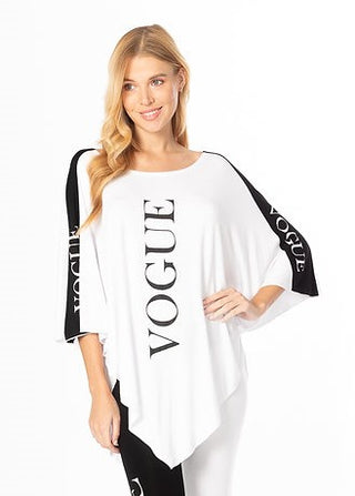 Style the Black/White Vogue V-Point Tunic exclusively at Born To Glam