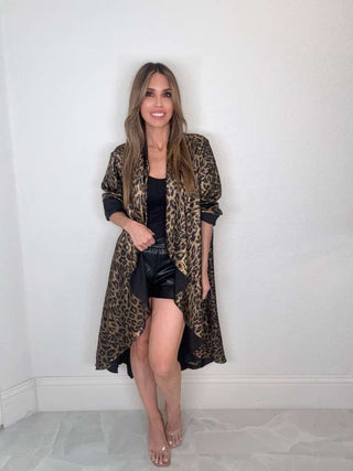 Style the Cheetah Print Duster Cardigan exclusively at Born To Glam