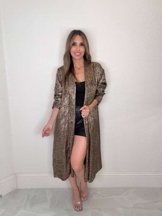 Style the Python Print Duster Jacket exclusively at Born To Glam