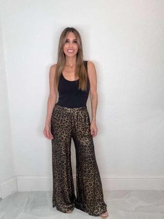 Style the Cheetah Print Wide Leg Pants exclusively at Born To Glam