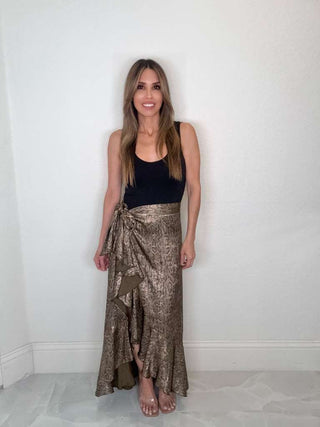 Style the Python Print Maxi Skirt exclusively at Born To Glam