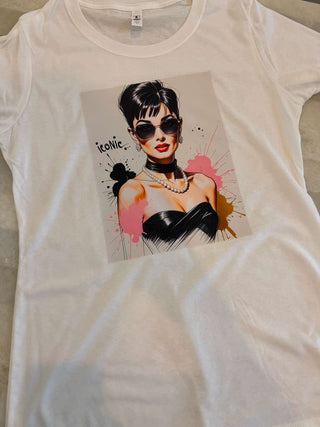 White Iconic Fashion Girl Graphic Tee