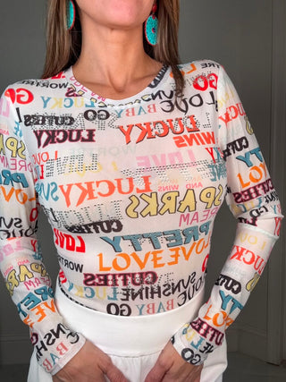 Lucky Spark Graphic Long Sleeve Top