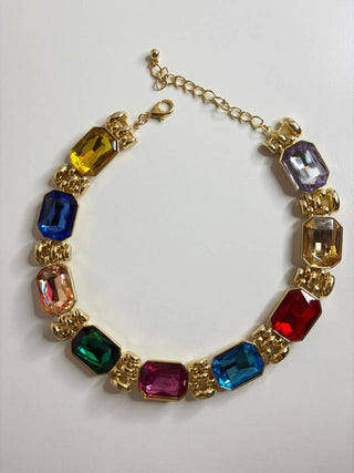 Multicolor Emerald Cut Statement Necklace