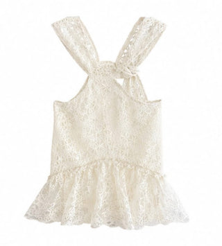 Ivory Lace Tie-Back Ruffle Cami