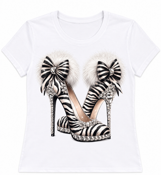 White Zebra Glamour Graphic Tee