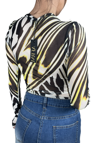 Kaylee Top- Lime Zebra - Born To Glam