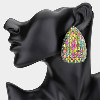 Bold Glam Rhinestone Embellished Teardrop Earrings - Born To Glam