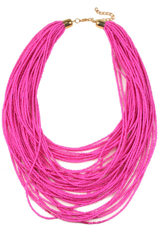 Pink Seed Bead Necklace - Born To Glam