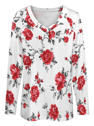 Red Rose Floral Long Sleeve Top — Faire photo 4