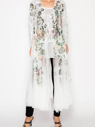 Rose Leopard Sequin Duster
