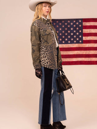 Leopard Camo Patchwork Utility Shirt Jacket - Faire photo 5
