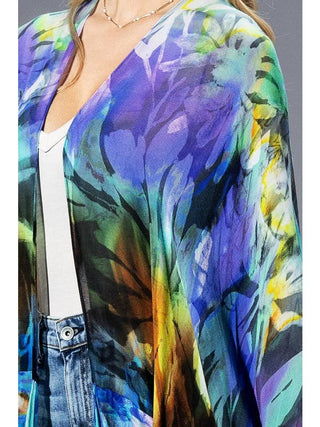 Florence Floral One Sized Kimono Duster product view 3 on a white background