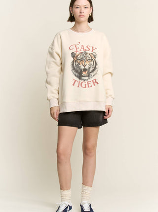 Cream Easy Tiger Graphic Sweatshirt